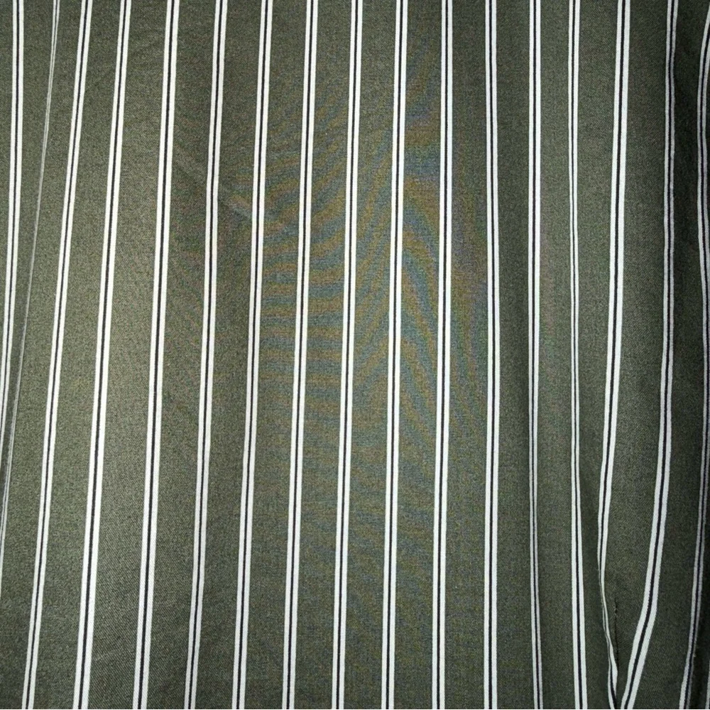 Olive Green Striped Wrap Dress Size 6